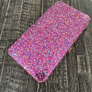 Tarte Pink Glitter Wallet Sparkle Card Holder